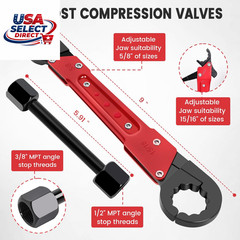 6 Pcs Plumbing Tools Kit with Angle Stop Wrench & 1/2-Inch Compression Sleeve Pu