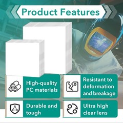 28Pcs 3350 Series Welding Helmet Lens 3.7 x 3.5 x .04, 4.5 x 5.25 x .04 | Com…