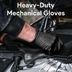 Black 8 Mil Nitrile Gloves X Large 50 Pack – Heavy Duty Mechanic Gloves, with