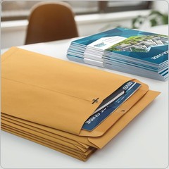 9×12 Clasp Envelopes with Gummed Flaps 28 lb Brown Kraft 100 per Box
