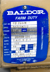 1/2HP Reliance Baldor FDL3504M Farm Duty Motor Wired + Cutler Hammer Drum Switch