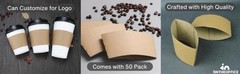 Coffee Cup Sleeves, Corrugated Coffee Sleeves for 10 oz, 12 oz & 16 oz Cups,