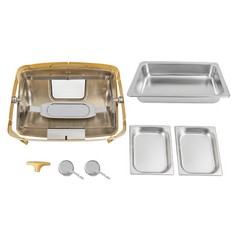 Roll Top Chafing Dish with 2 Food Pans & Visible Lid Restaurant Food Warmer