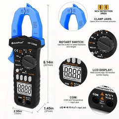 Digital Clamp Meter AC DC Current Multimeter TrueRMS 6000 Counts Amp Volt Tester