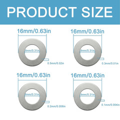 Compatible M8×16MM Steel Shim Washer Set 48Pcs – Precision Thin Shim/Flat