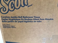 Scott 07006 Coreless Jumbo Jr. 2-Ply Toilet Paper Rolls, 12 Rolls, Free Shipping