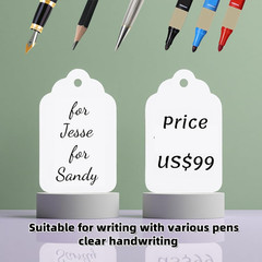 1000 PCS Pre-Strung Price Tags with String, White Paper Label Tags for Garage Sa