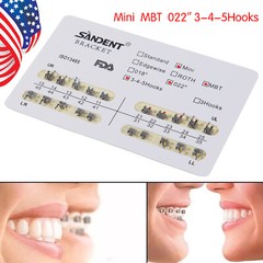 10X Dental Orthodontic Metal Brackets Braces Mini MBT Slot.022 345 Hooks ARCH
