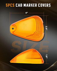5PCS Amber Cab Roof Marker Light Assembly for Ford F-250 F-350 F-450 1999-2016