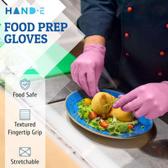 Pink Nitrile Disposable Gloves – Esthetician, Nail Tech, Hair Dye & Stylist, Cle