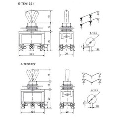 E-TEN1021 ect. Series Rocker Toggle Switches Self-Locking ON-OFF Twist Switch
