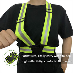 5 Pockets Safety Vest Reflective Belt Straps W/ High Visibility Stripes Security