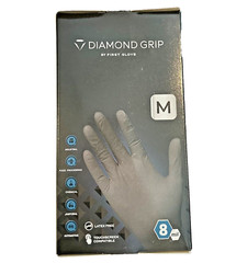 Diamond Grip 8MIL Nitrile Gloves – Black, SIZE: MEDIUM (Pack of 100)