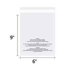 Wepoly – 6 X 9 500 Count – Clear Poly Bags Suffocation Warning Self Seal For