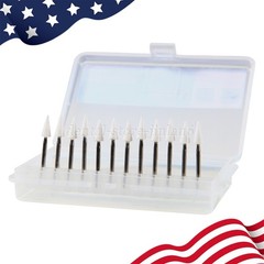 Dental White Stone Flame Mounted Polishing Burs- FG 12/pks Abrasion Point Bur