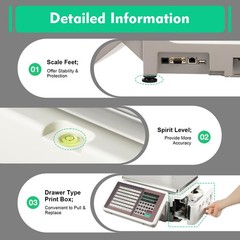 Commercial Digital Price Computing Scale with Thermal Label Printer Supermarket