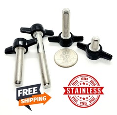 5/16″-24 Thumb Screw Bolts Fine Thread Black Tee Wing Butterfly Knob Stainless