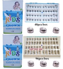 5/48/96pc Dental Kids Adult Crown Stainless Steel Primary Molar Crowns EASYINSMI