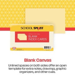100 PCS Unruled Index Cards 5×8 Inch Canary Yellow Office School Supplies