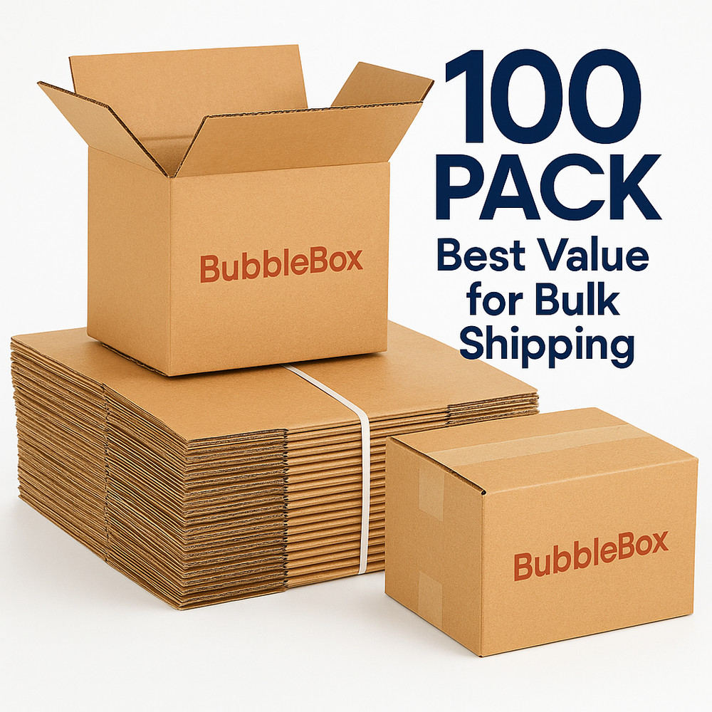 100 6x4x4 Shipping Boxes – Kraft RSC Corrugated Mailers – Bulk Cardboard Pack
