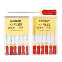 AZDENT Dental Endo Root Canal K-Files Stainless Steel Hand Use 21mm/25 mm Files