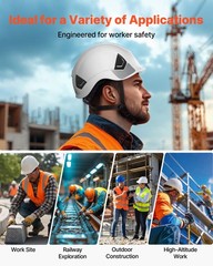 VEVOR Construction Safety Helmet Vented Class C White Safety Hardhat Men & Women