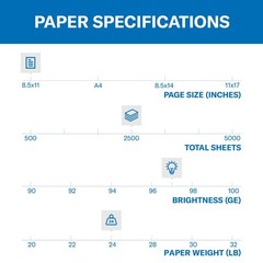 Hammermill Premium Multi-Purpose Copy Paper 8.5×11, 24 lb 97 Bright, 2,500Sheets