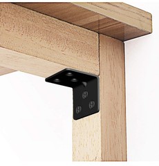 10-Pack Black L Brackets 2″ Heavy Duty Corner Brace Shelf Support Kit