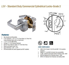 Commercial & Residential Standard-Duty Entry Door Lever/Lock – Saturn Satin Chro
