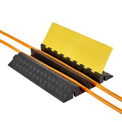 VEVOR Cable Protector Ramp Rubber Cord Cover 22000 lbs/axle Capacity 2 Channel