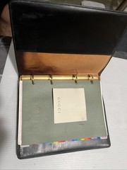 Vintage 1993 GUCCI 5 Ring Binder Black leather Made In Italy Complete All Page