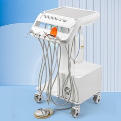 Portable Mobile Dental Delivery Unit Treatment Compressor Syringe Suction 4 Hole