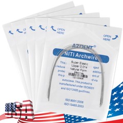 10PCS AZDENT Dental Orthodontic Super Elastic Niti Round Arch Wire Natural form
