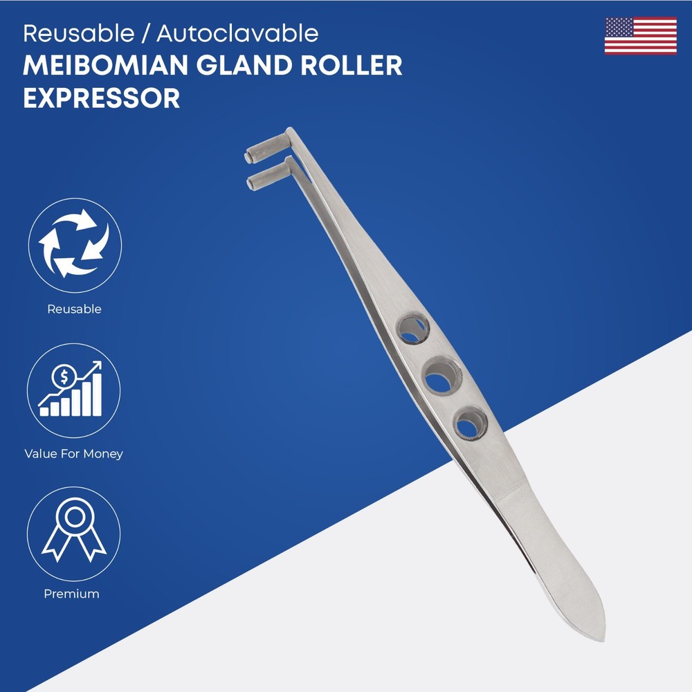 Meibomian Gland Roller Expressor Stainless Steel Ophthalmic Instruments