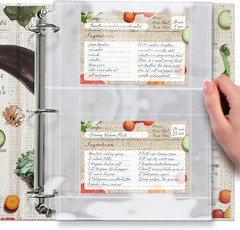 50 Pockets Full Size 4X6 for 8.5X11 (Pack of 25) Recipe Card Protectors Top-Load