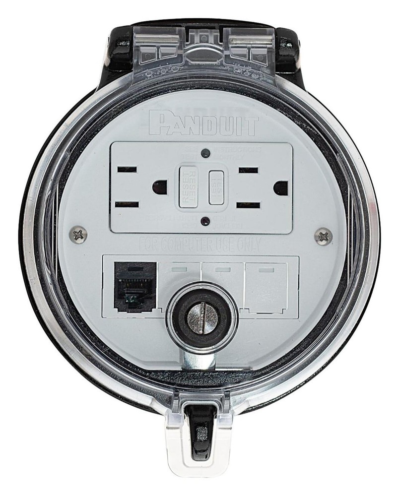 Panduit – DAP4BC-G0-5 – Data Interface Port, 15A Duplex GFCI Outlet, Cat5e