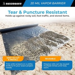 20 Mil Black Vapor Barrier – Polyethylene Visqueen (USA Made) – Sandbaggy