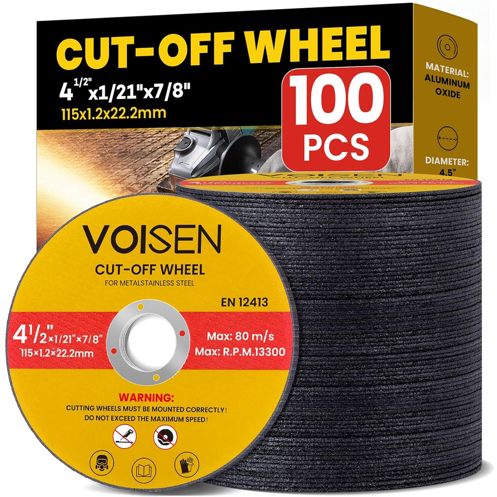 4 1/2 Cut off Wheel,100 PCS Angle Grinder Cutting Disc 4-1/2″ X 1/21″ X 7/8″ Thi