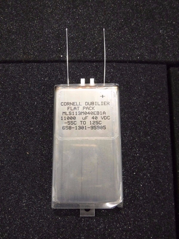 Cornell Dubilier Flat Pack MLS113M040EB1A, 11000 uF, 40VDC, -55C To 125C,