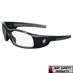 SAFETY GLASSES MCR CREWS SWAGGER SR110 BLACK FRAME/CLEAR LENS WORK SPORT EYEWEAR