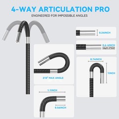 SCOPIX Flexible 4-Way 360° Borescope Industrial Endoscope Inspection HD Camera