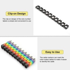 Easy-To-Use 100PCS Multicolor Cable Markers for Reliable Wire Identification