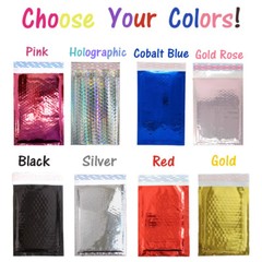 5×9 Reflective Metallic Bubble Mailers, Padded Shipping Mailing Glossy Envelopes