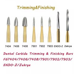 10 Pcs Dental Carbide Trimming & Finishing Burs FG7404/7406/7408/7901/7902/7903