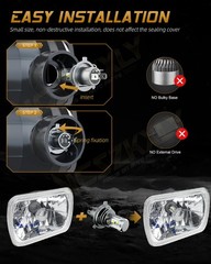 5×7 7×6 LED Headlights Off-road Ford E150 E250 E350 High Low Beam DOT Approved