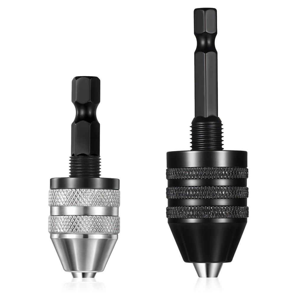 2 PCS Keyless Drill Chuck for Impact Driver, 1/4 Inch Hex Shank Drill Chuck F…