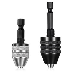 2 PCS Keyless Drill Chuck for Impact Driver, 1/4 Inch Hex Shank Drill Chuck F…