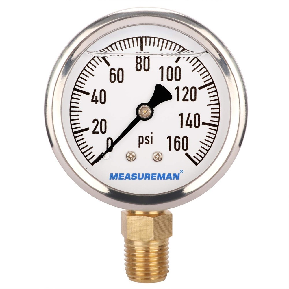 RV Water Pressure Regulator Gauge 0-160psi Lead Free Stainless Steel 2 Inch Dial