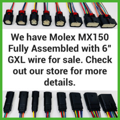 Molex 4 Pin Wire Connector, Harley BLACK Waterproof, Sealed Kit, MX150 with CPA