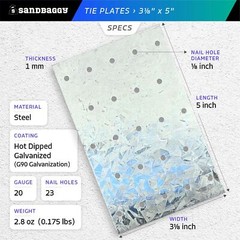 Sandbaggy Tie Plate for Wood (3-1/8″ x 5″) – Hot Dipped Galvanized Steel – 20 Ga